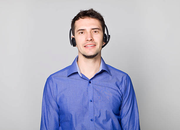 istock Young man with headphones. 610685472