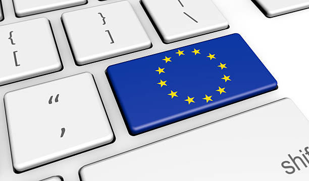 istock European Union EU Flag On Computer Key 610686188