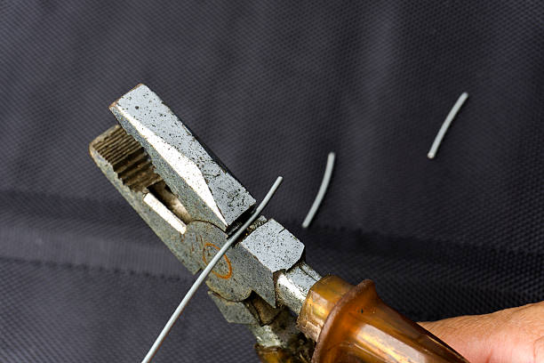 istock old plier and wre cutting action. 610686796