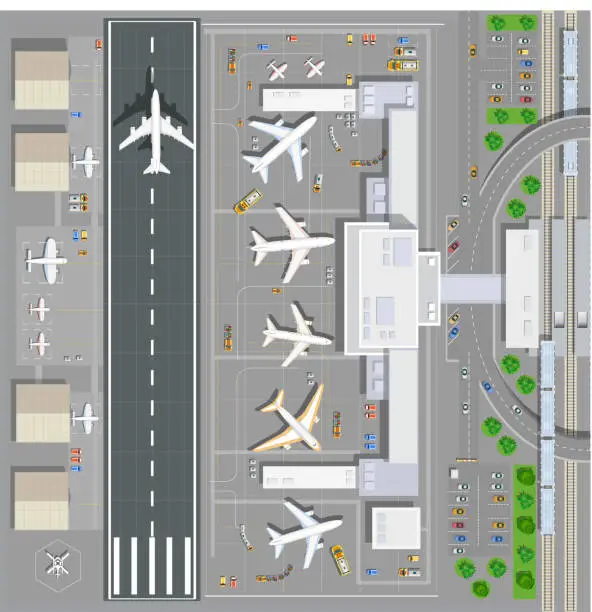 Vector illustration of Airport passenger terminal