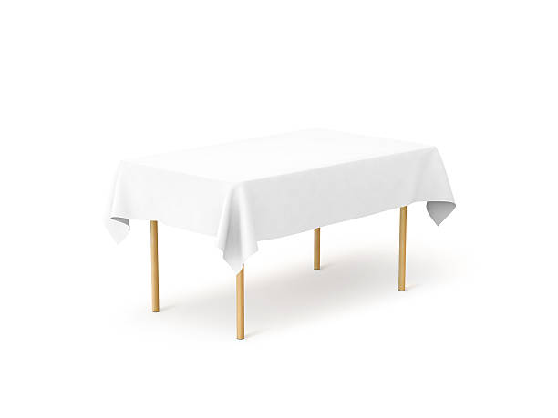 Bank white tablecloth mock up, clipping path