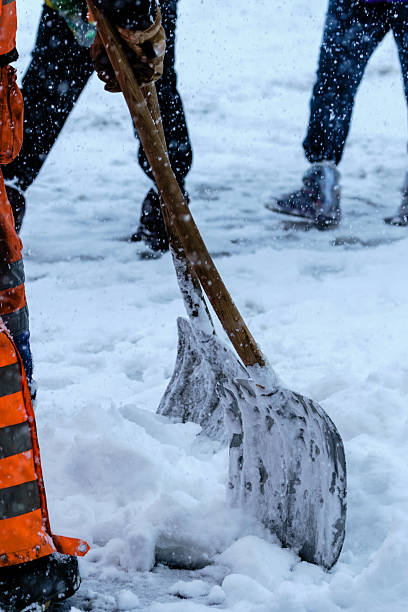 istock Equipment from worker who sweep snow 610691214