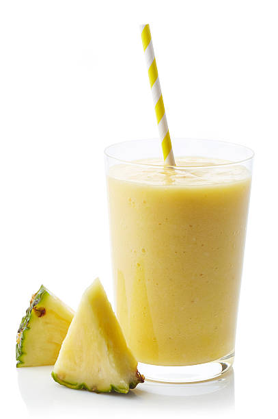 istock Glass of pineapple smoothie 610691590