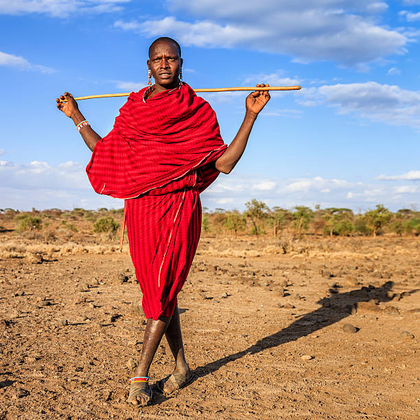 istock Warrior from Maasai tribe, Kenya, Africa 610691592