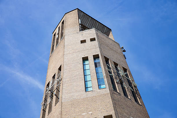 istock Big brick stone tower in Emmeloord, the Netherlands 610692704