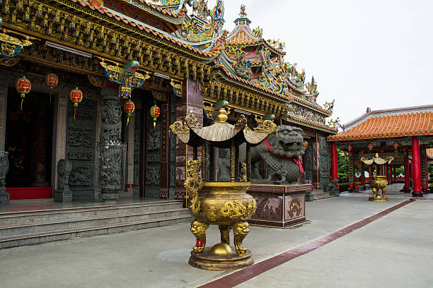istock Golden pot in Chinese temple 610693050