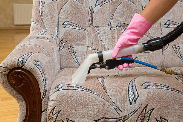 istock Sofa chemical cleaning with professionally extraction method. Early spring cleaning. 610693468