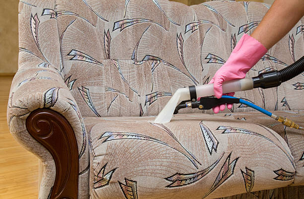 istock Sofa chemical cleaning with professionally extraction method. Early spring cleaning. 610693568