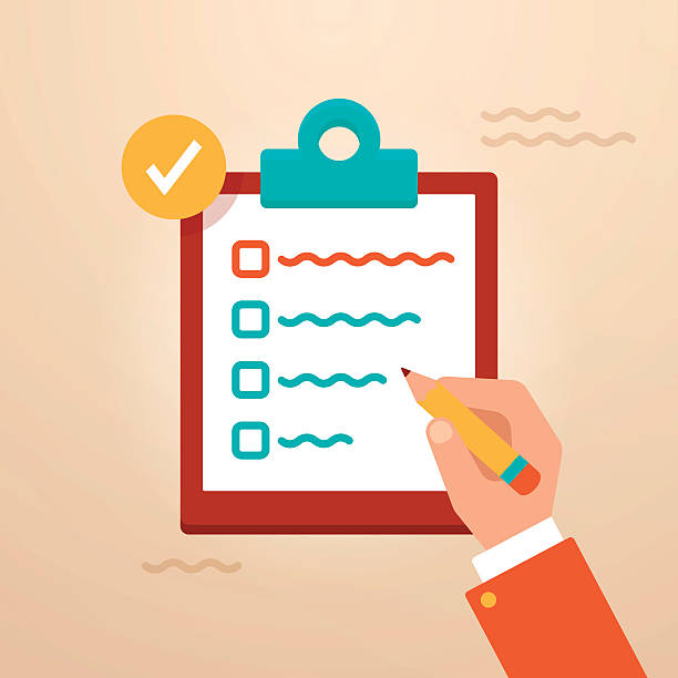 Clipboard Feedback Questionaire Quiz Feedback questionaire or quiz form clipboard survey concept. EPS 10 file. Transparency effects used on highlight elements. pencil tip stock illustrations