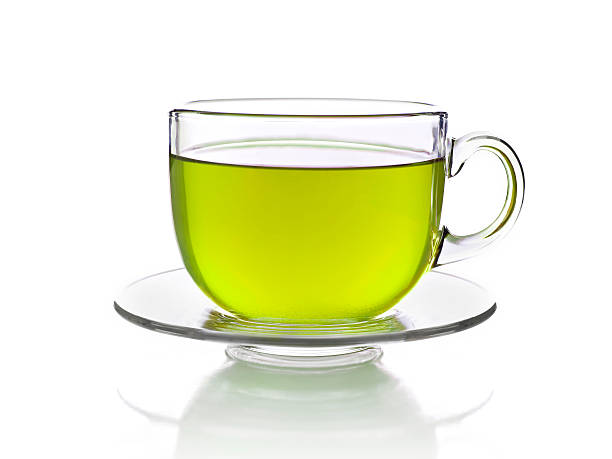 Green tea cup stock photo
