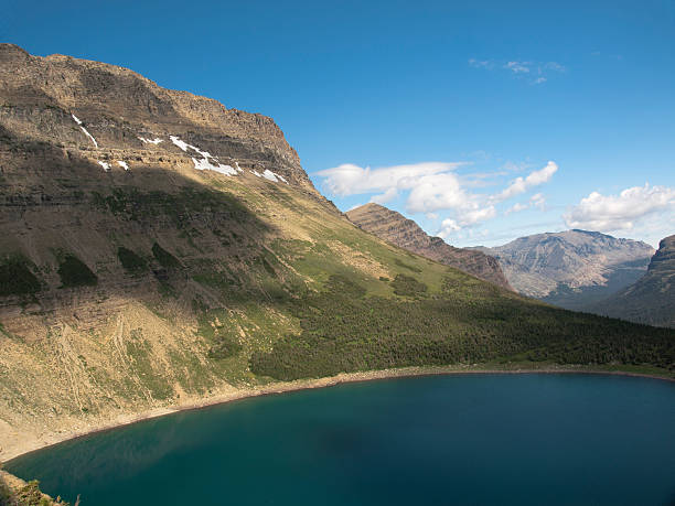 Mountains and Lake, Glacier National Park stock photo