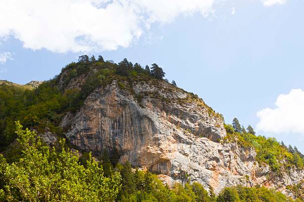 istock big rock with trees on the top in Pyrenees, Spain 610748432