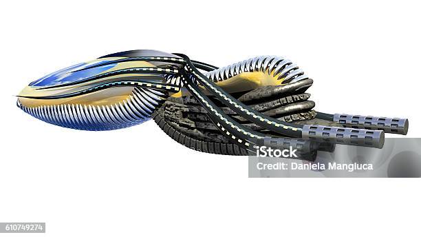 3d Illustration Of Organic Shuttle Design Stock Photo - Download Image Now - Aggression, Air Vehicle, Alien