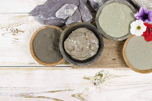 istock Ancient minerals - clay powder and mud mask 610749582