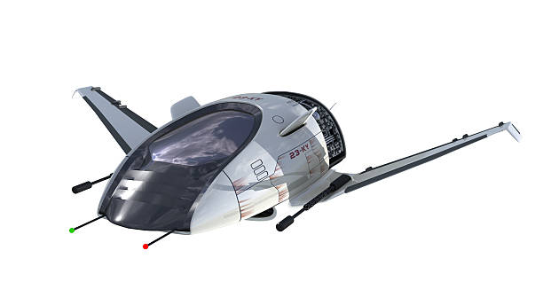 Futuristic military spacecraft 3D rendering of military drone or alien spacecraft for science fiction interstellar space travel or futuristic fantasy war games, with the clipping path included in the file. space travel vehicle stock pictures, royalty-free photos & images