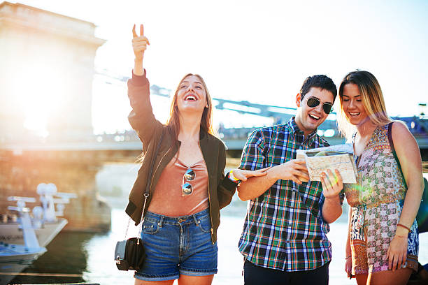istock Tourists calling taxi for next museum visit 610749802
