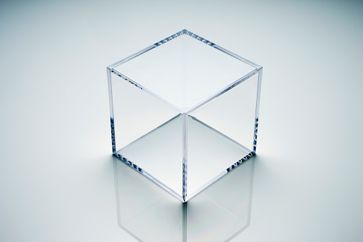 empty acrylic cube