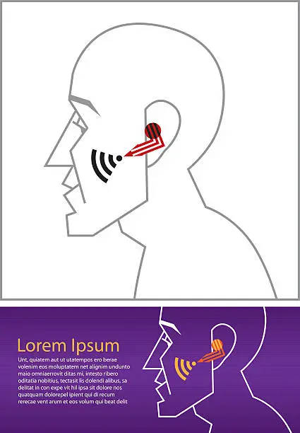 Vector illustration of Schematic Simulated Wireless Earbuds