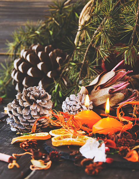 istock Christmas decoration with fir branches 610754746