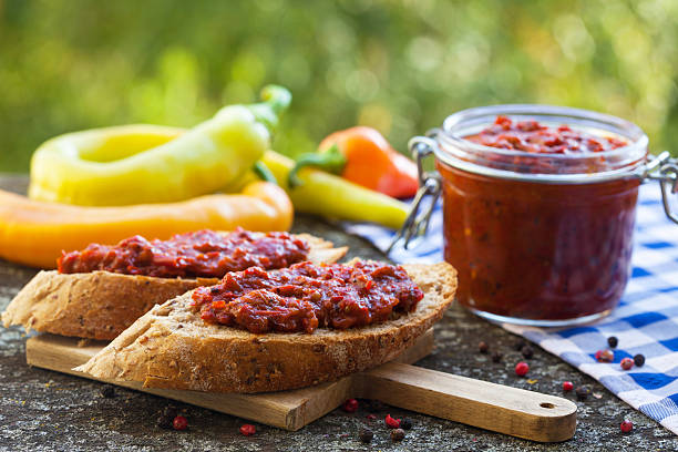 Homemade roasted paprika stock photo