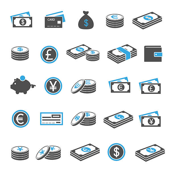 currency icon currency icon piggy bank gold british currency pound symbol stock illustrations