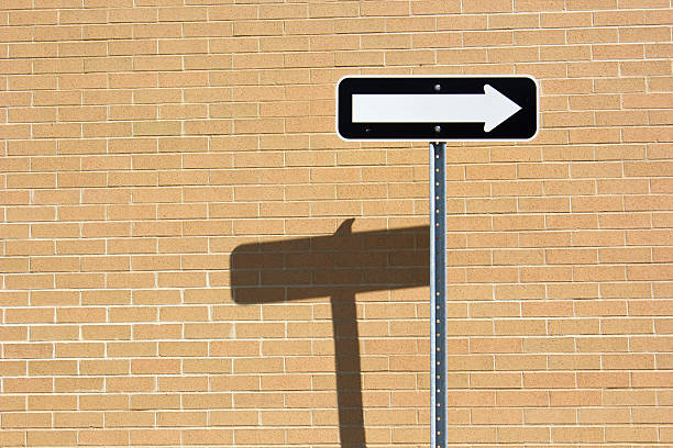 One-way traffic sign on Brick Wall