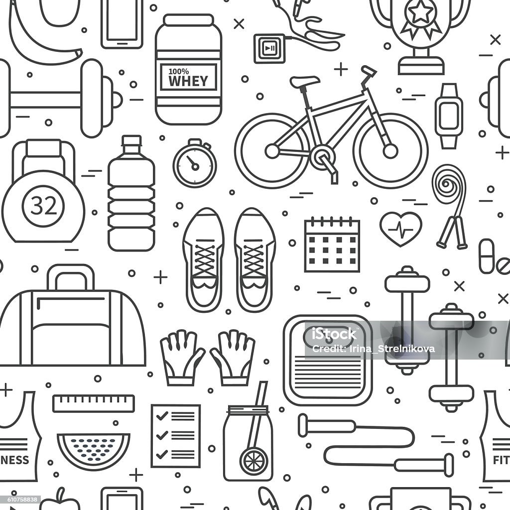 Fitness Pattern Stock Illustration Download Image Now Exercising