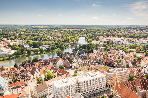 Aerial view over the city of Ulm (Germany)
