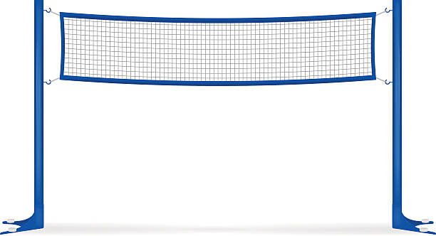 jaring voli - badminton court ilustrasi stok