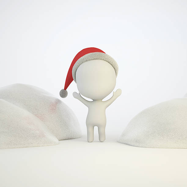 istock 3D White Santa Claus with Snow 610769836