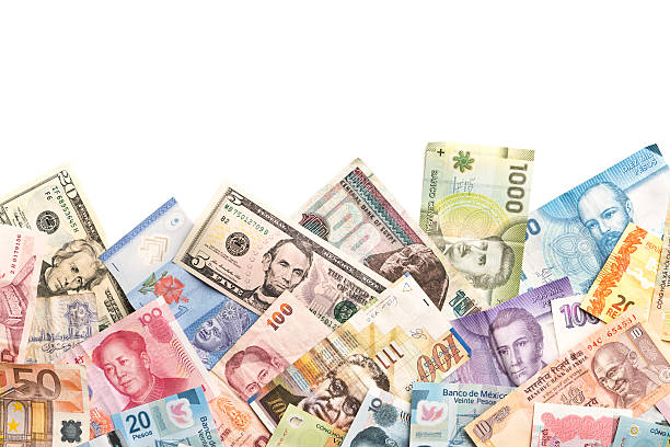 International Currency Global Money Exchange and Business Finance Border stock photo