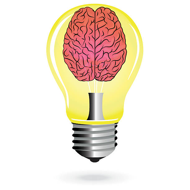 Bright Idea brain light bulb vector Bright Idea brain light bulb vector electric organ stock illustrations