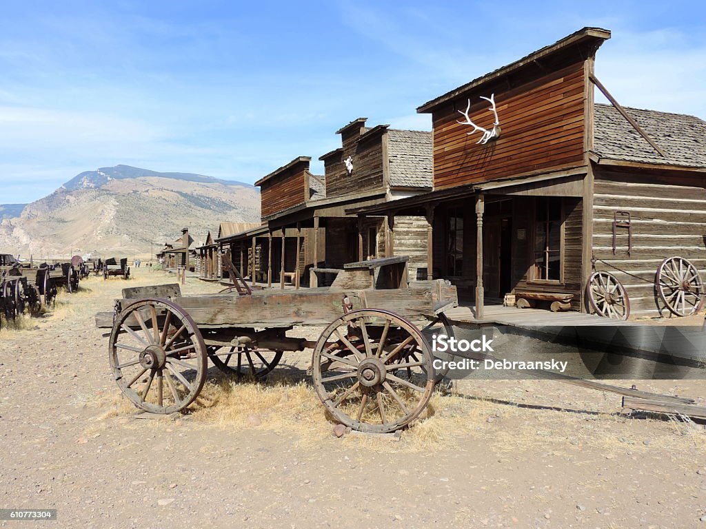 Old Western Town Old West Town village in Cody Wyoming. Wild West Stock Photo