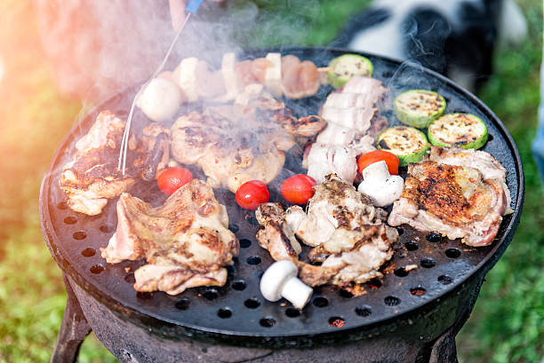 istock Barbecue Grill With meat and vegetables 610774564