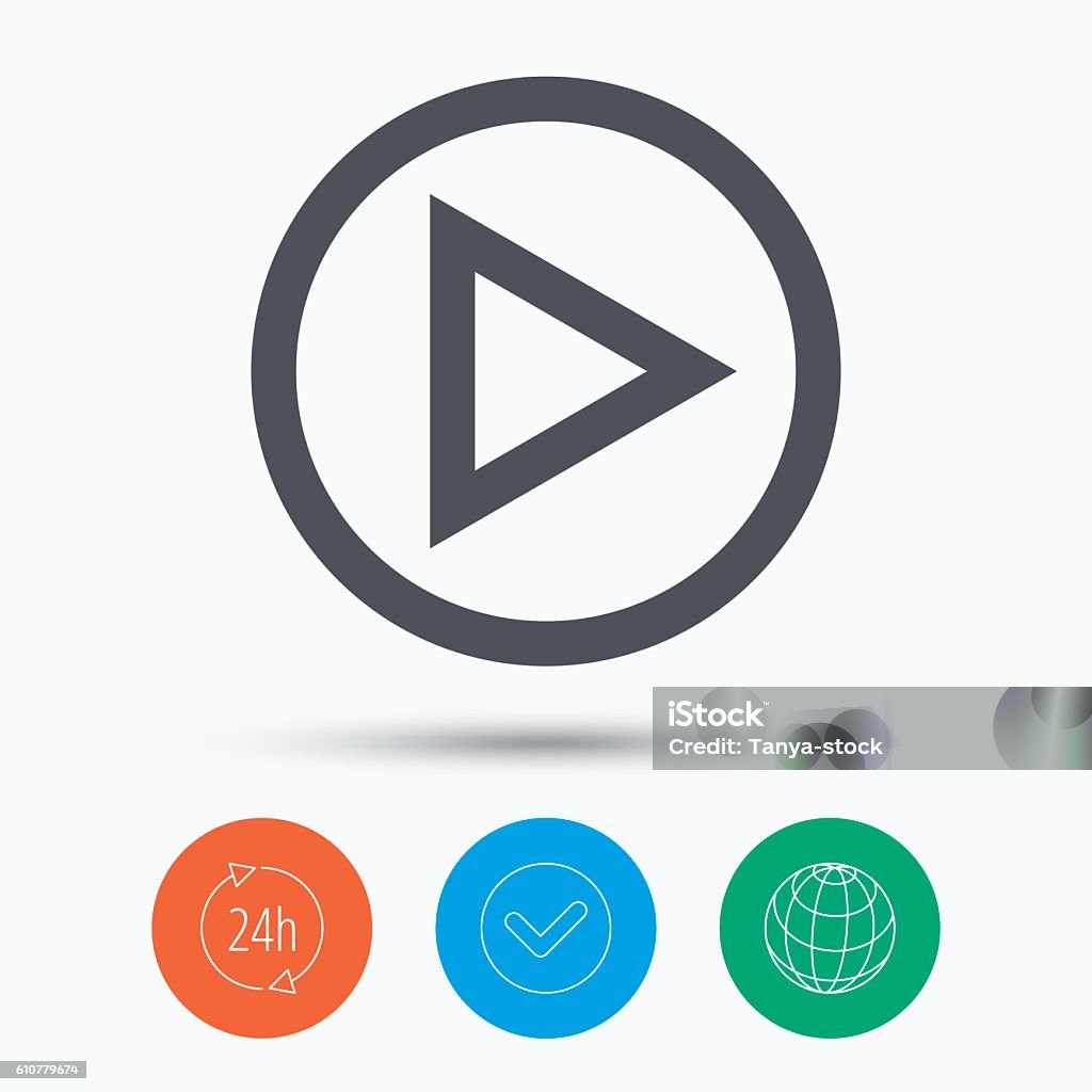 Play Zeichen Playsymbol Audio Oder Videoplayerzeichen Stock Vektor Art und mehr ...