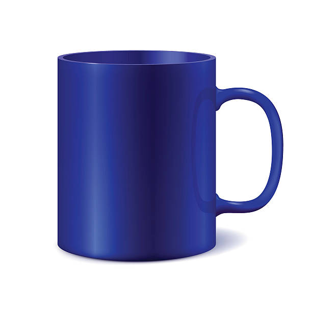 istock Blue ceramic mug for printing corporate logo. Dark color 610780858