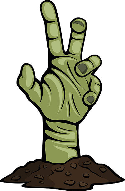 ilustraciones, imágenes clip art, dibujos animados e iconos de stock de mano de zombie - zombie halloween cemetery human hand