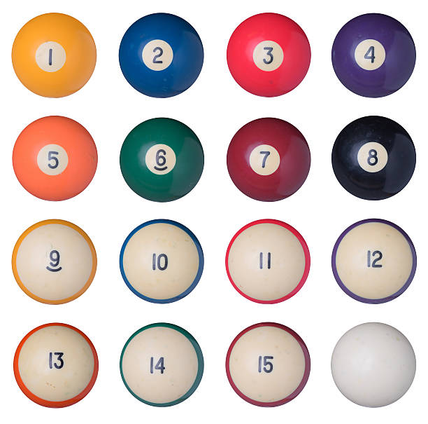 billiard balls Old billiard balls set isolated on white background number 12 pool ball ball number stock pictures, royalty-free photos & images
