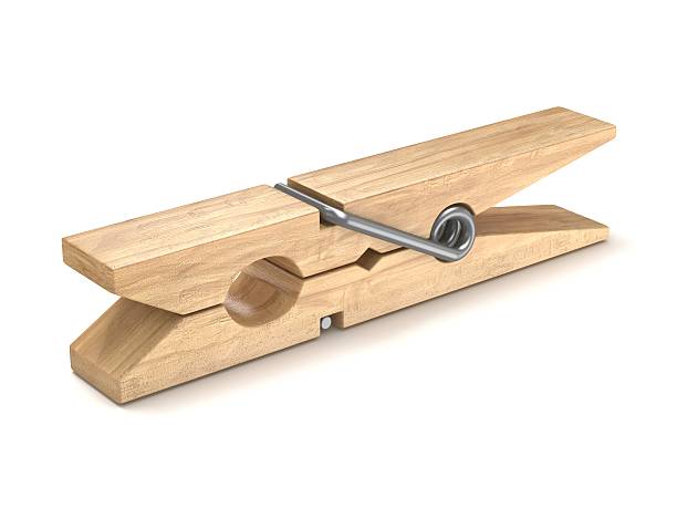 istock One wooden clothespin. 3D 610782090