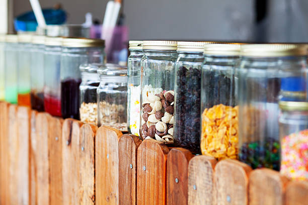 istock Glasses with toppings for thai sweet 610782652
