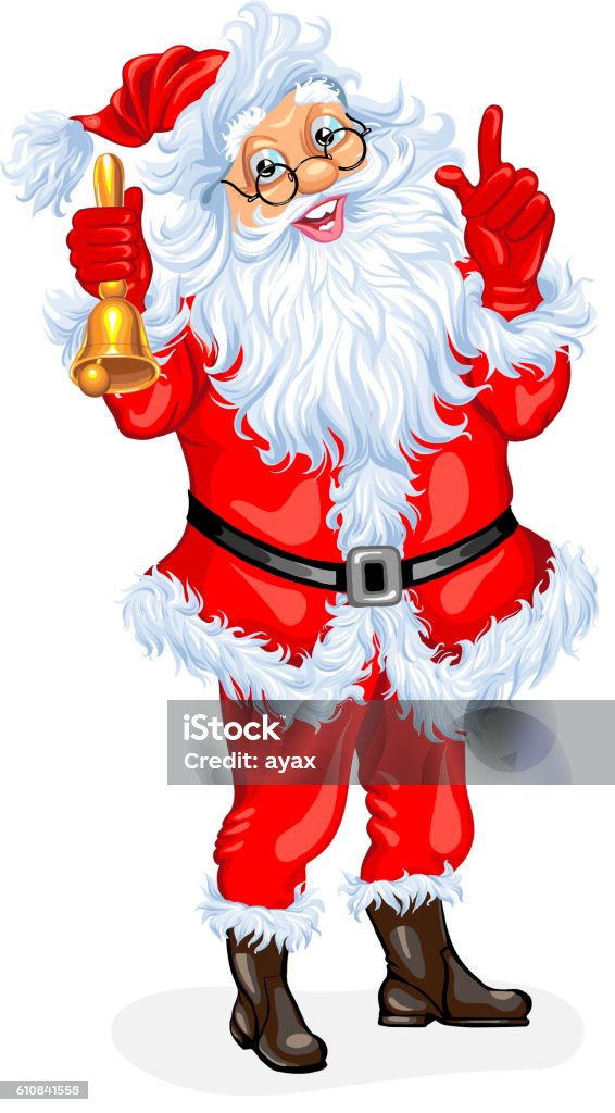 Santa Claus with a bell Santa Claus with a bell. Vector illustration Adult stock vector