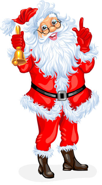 Santa Claus with a bell Santa Claus with a bell. Vector illustration lieke klaus stock illustrations