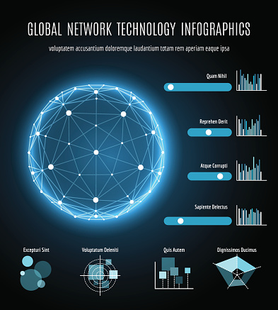 International Networking Graph Global Network Connection Infographic Stock Illustration - Download ...