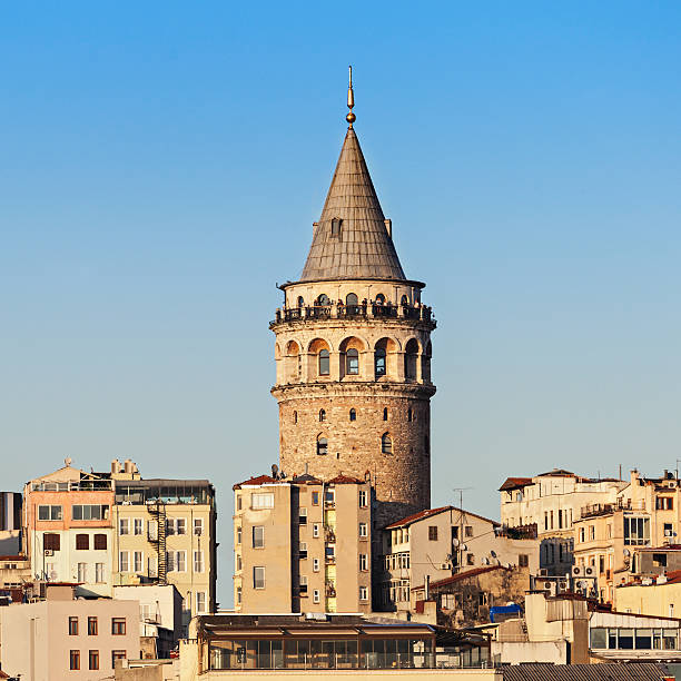 The Galata Tower The Galata Tower (Galata Kulesih) called Christea Turris by the Genoese is a medieval stone tower in Istanbul, Turkey galata photos stock pictures, royalty-free photos & images