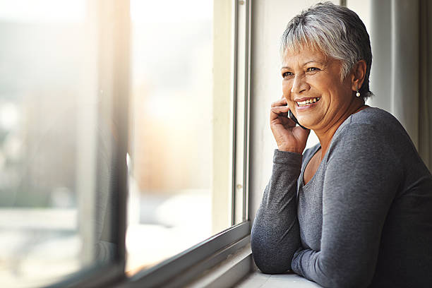 istock Distance is no match for her phone’s connectivity 610843570