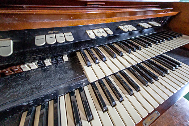 istock Church organ keys close up 610843830