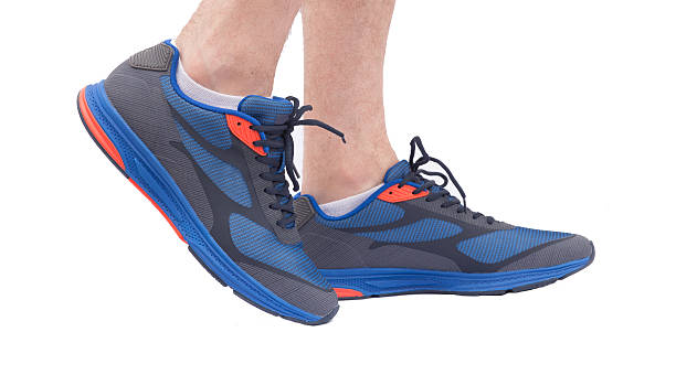 istock Man walk in new sport shoes 610846274