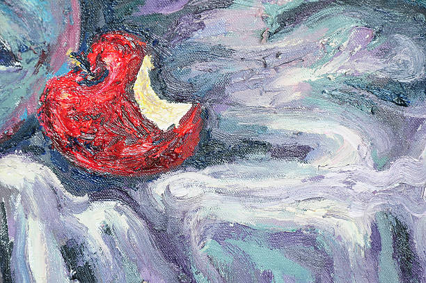 istock Original oil painting artwork on textured canvas 610846288