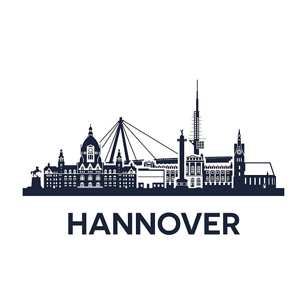 panorama města hannover - hannover stock ilustrace