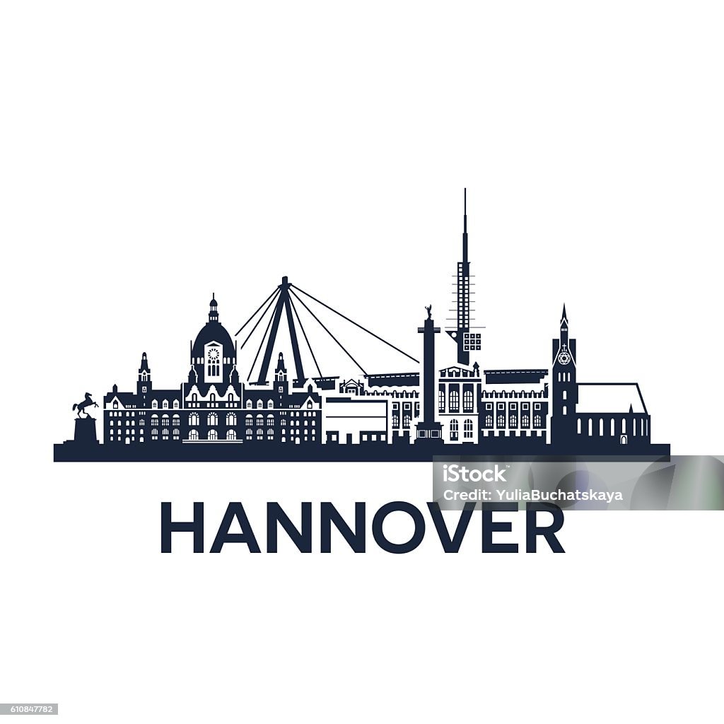 Hannover City Skyline - Lizenzfrei Hannover Vektorgrafik